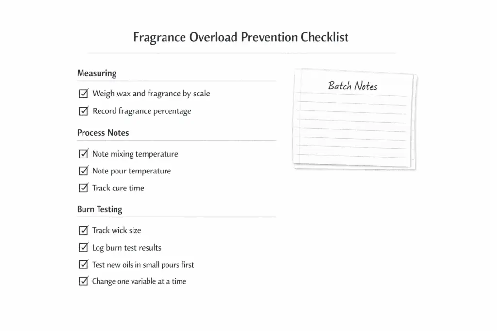 overload prevention checklist and batch notes
