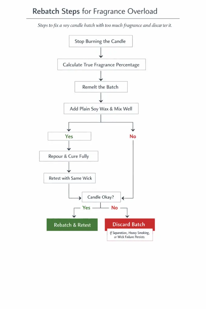 rebatch overload steps and wax dilution