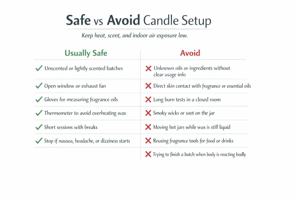 low-scent setup and avoid checklist