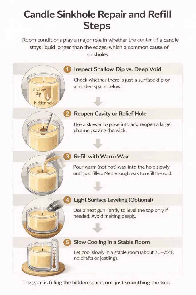 candle sinkhole repair and refill steps