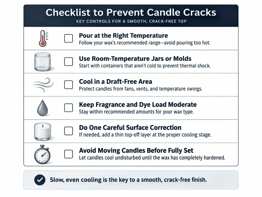 pour temperature and cooling control prevention checklist