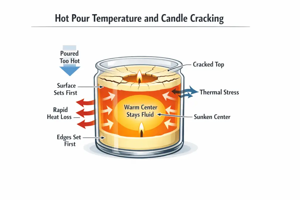 hot-poured candle and cooling stress diagram