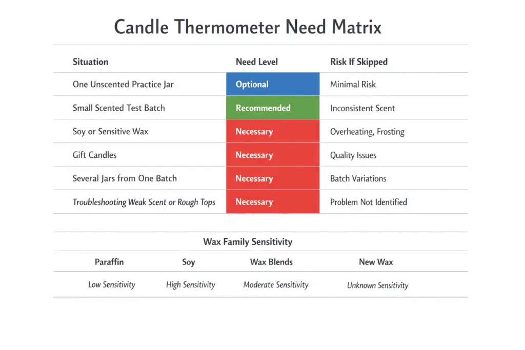 candle thermometer need matrix and batch risk