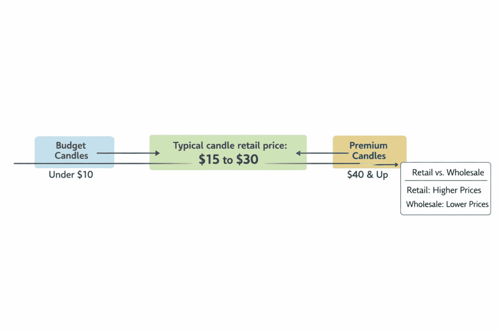 candle price range and sales channels
