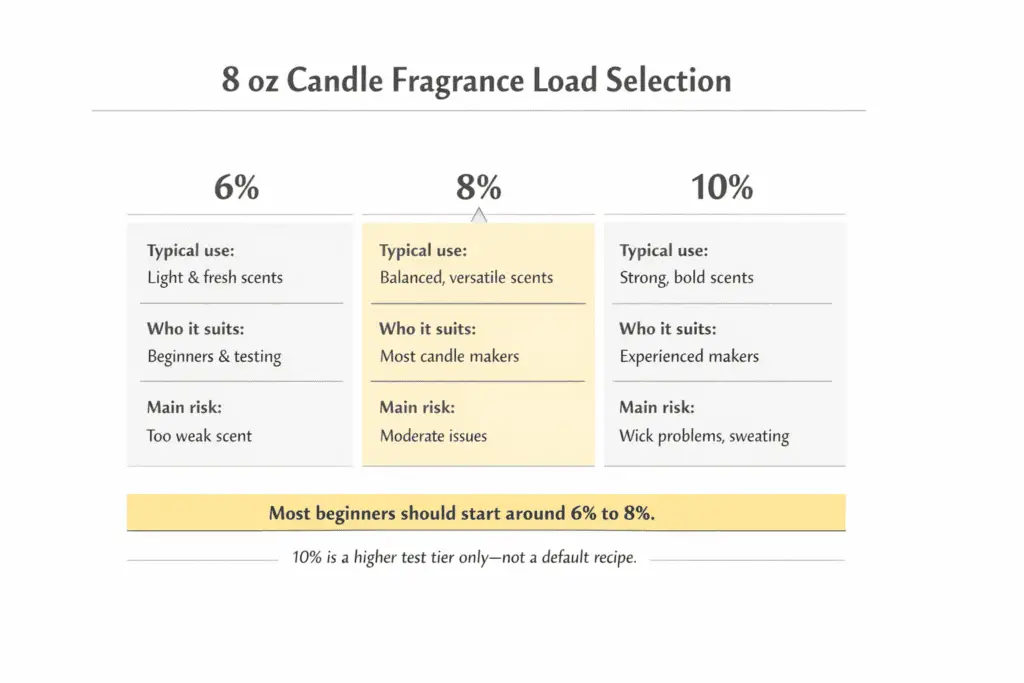 8 oz candle load options and beginner test range