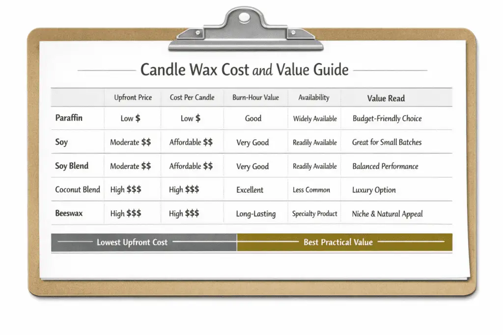 candle wax cost and value comparison