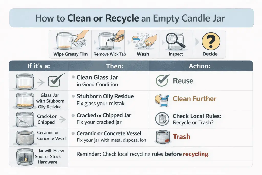 clean candle jar checks and recycle decisions