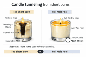candle tunneling and short burn effects