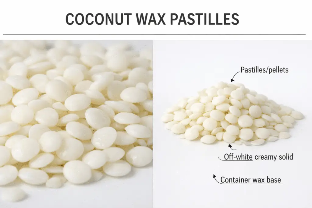 Coconut wax + Pastilles texture + Candle making