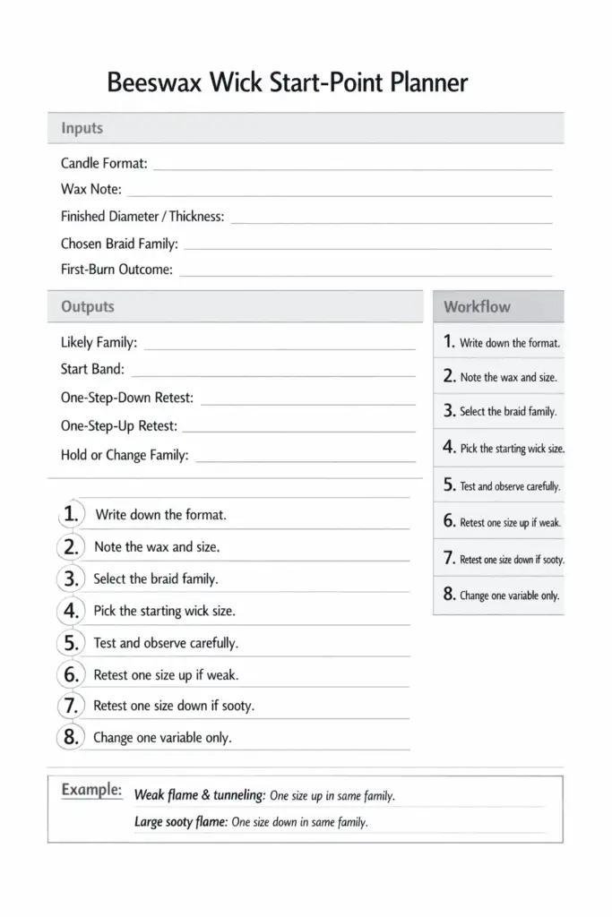 beeswax wick planner and retest path