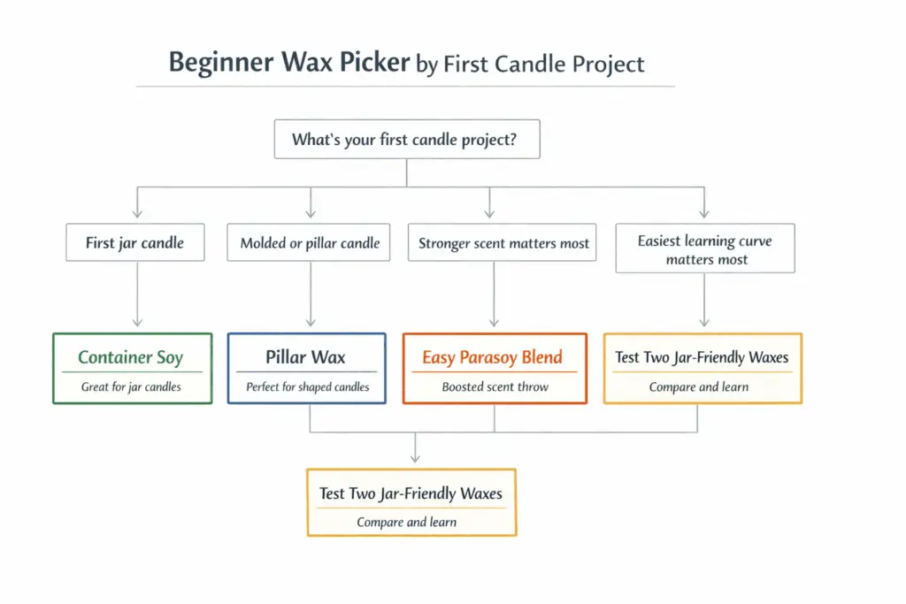 beginner candle project and wax picker