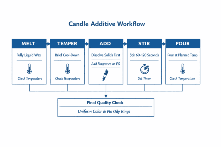 candle additive workflow and temperature checkpoints