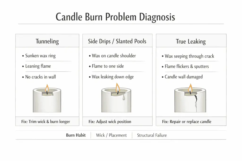 tunneling and side drips and true leaking diagnosis