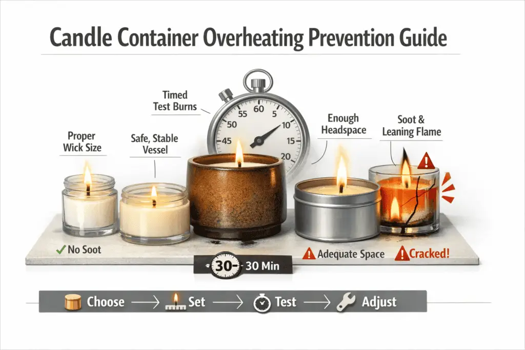 candle containers and overheating prevention workflow
