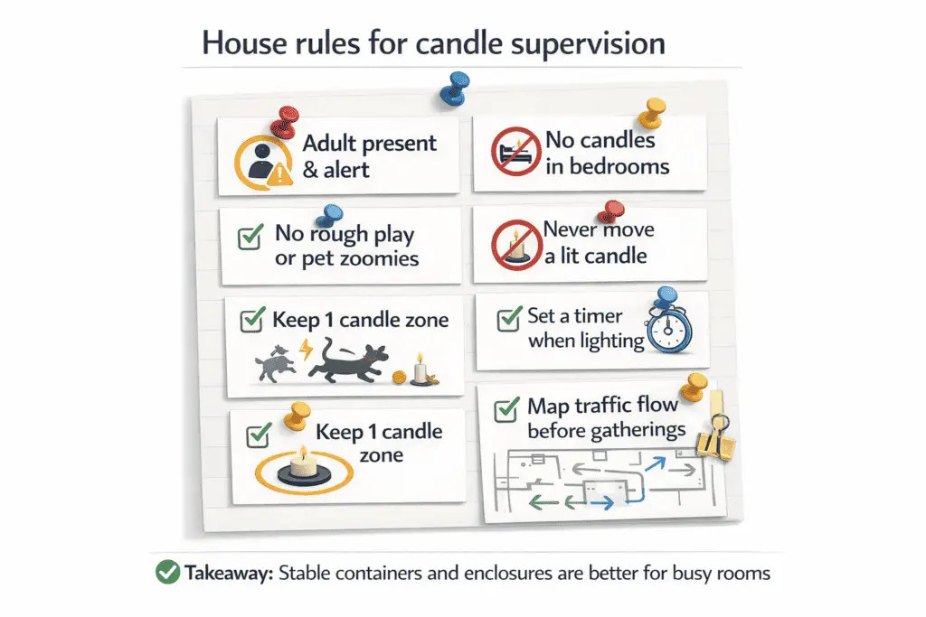 candle house rules and adult supervision routine checklist