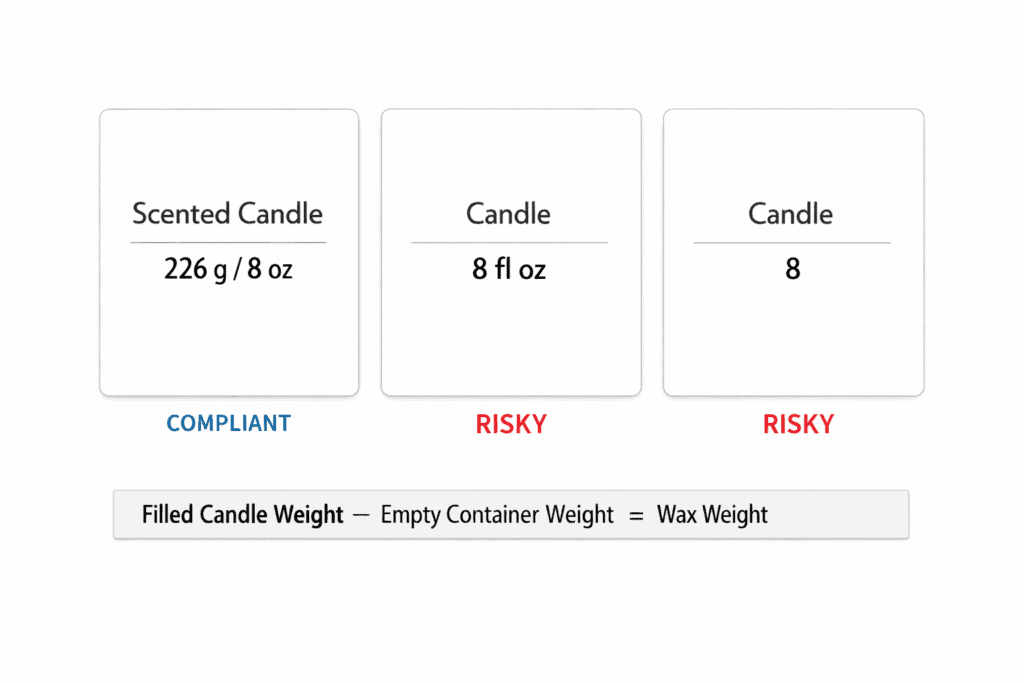 candle identity panel and net contents