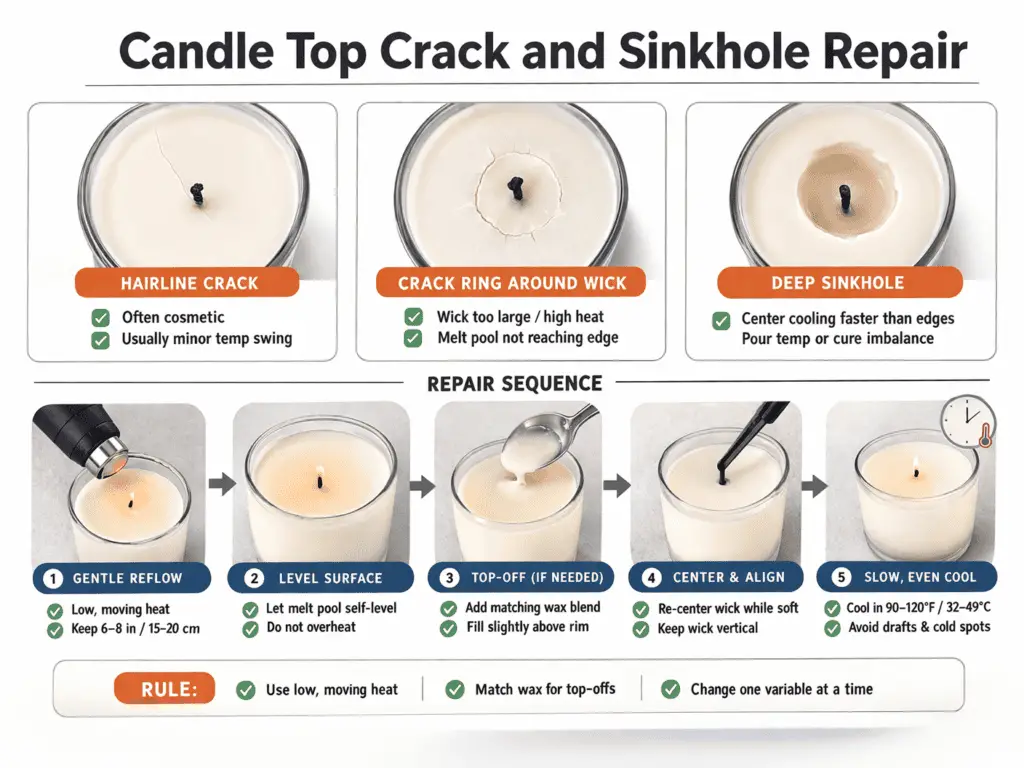 candle top cracks and sinkhole repair