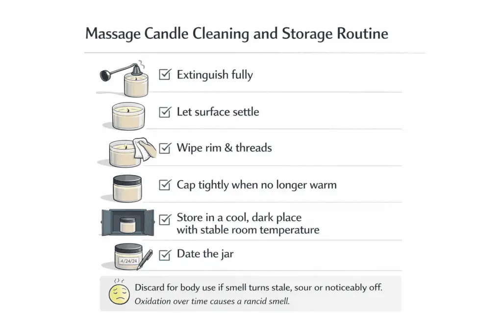 candle storage routine and freshness care checklist