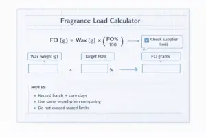 Candle making + Fragrance load % + Weight formula and example
