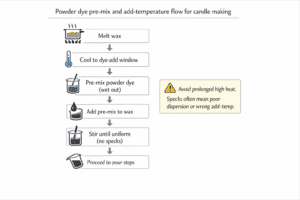 Candle making + Powder Dye + Pre-mix Flow
