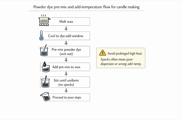 Candle making + Powder Dye + Pre-mix Flow