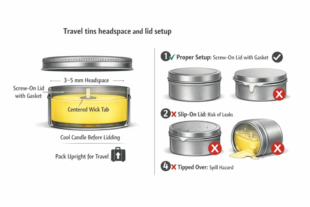 Candle making + Travel tins + Headspace and screw-lid setup