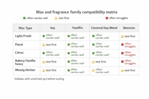 Candle Making + Wax–Fragrance Compatibility + Matrix