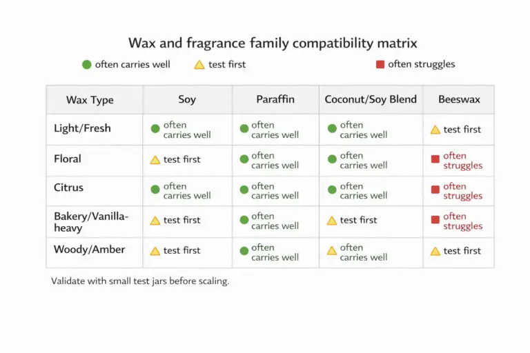 Candle Making + Wax–Fragrance Compatibility + Matrix