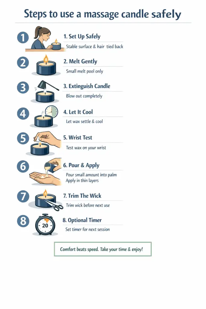 massage candle buying checklist and choose reject cues