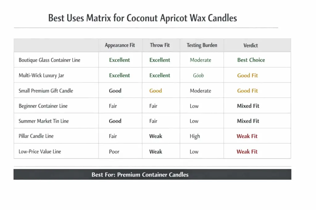 coconut apricot candle uses and fit matrix