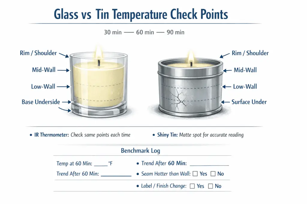 glass and tin temperature check points