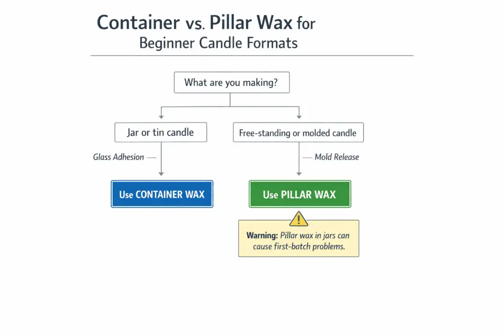 container wax and pillar wax format chooser