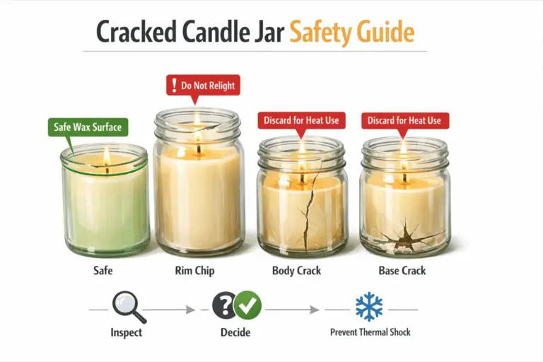 cracked candle jar and safe decision guide