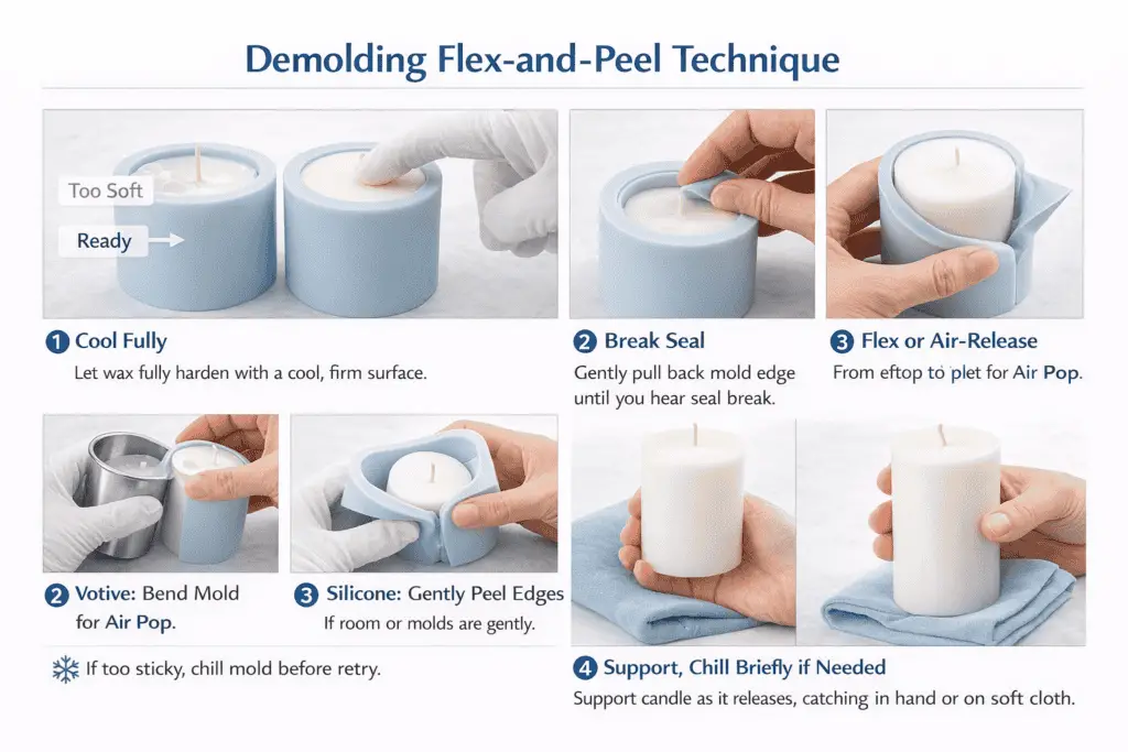 Candle Making + Demolding + flex-and-peel technique