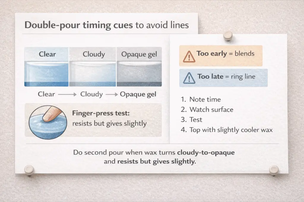 Paraffin Candle + Double-Pour + Gel-Phase Timing Card