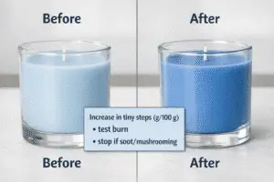 Candle Dye & Coloring + Dye Load Adjustment + Before-After Micro-Batch