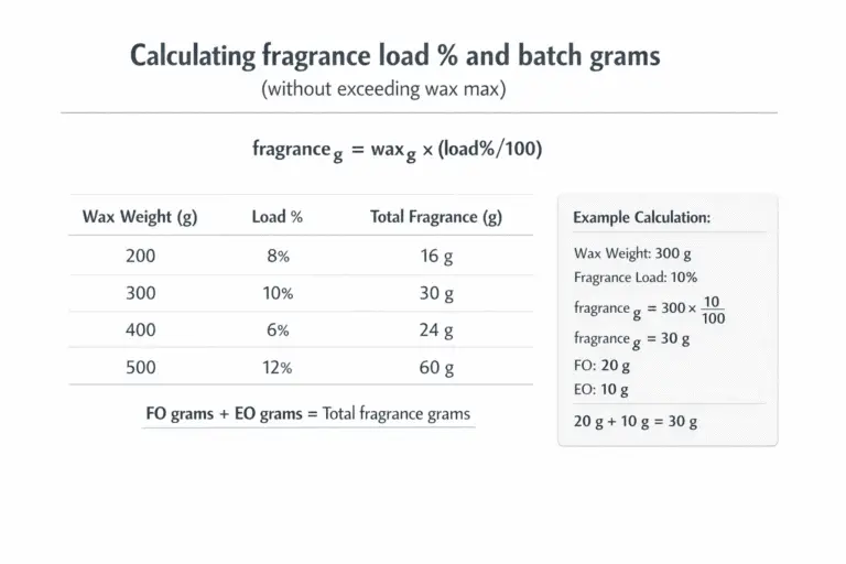 FO+EO Candles + Fragrance Load Math + Batch Grams Example