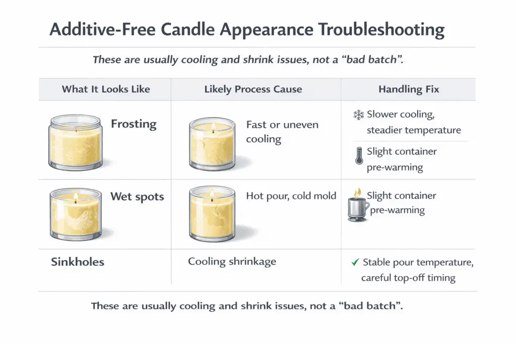 frosting and wet spots and sinkhole troubleshooting chart