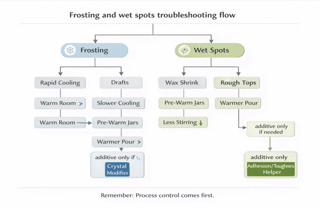 frosting and wet spots causes and first fixes