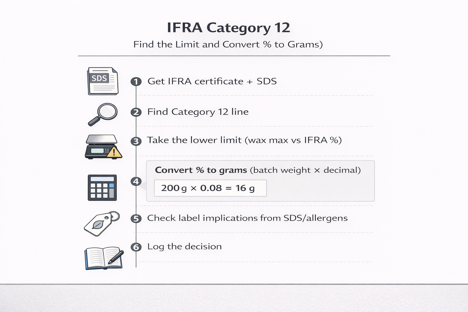 IFRA Category 12 fragrance usage steps visual