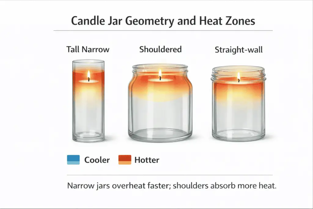 tall narrow and straight wall candle jar heat zones