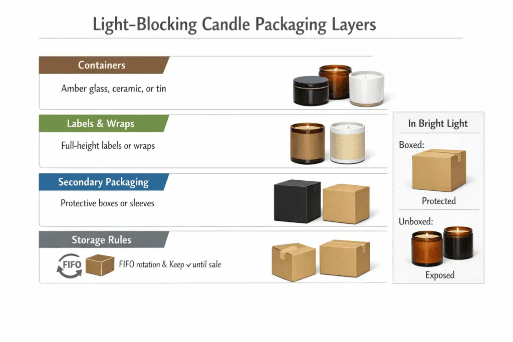 Light-blocking containers and packaging layers