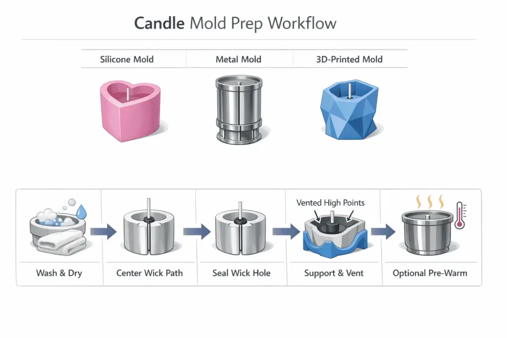 silicone metal and printed mold prep workflow
