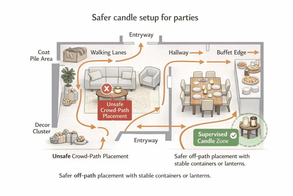 supervised candle zone and guest traffic flow plan