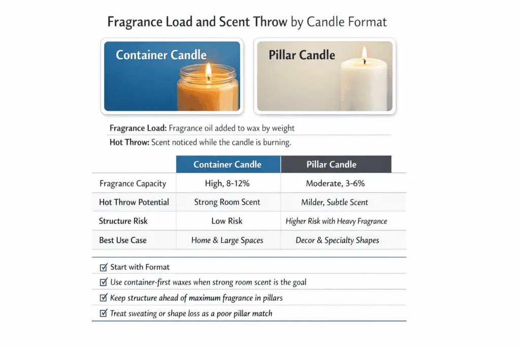 pillar and container fragrance load comparison