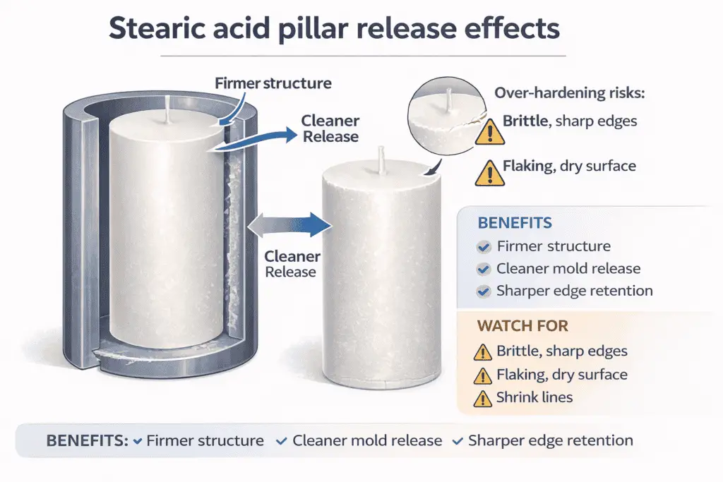 pillar hardness and mold release effects