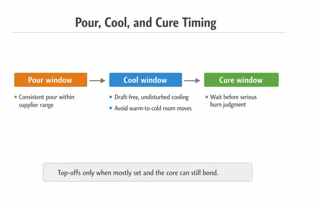 pour and cool and cure timing timeline