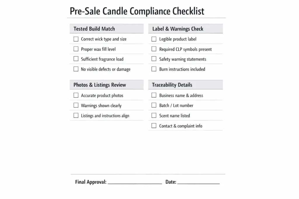 tested build and label and listing and traceability checklist