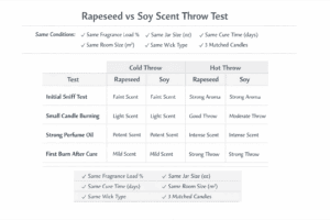 rapeseed and soy scent throw test