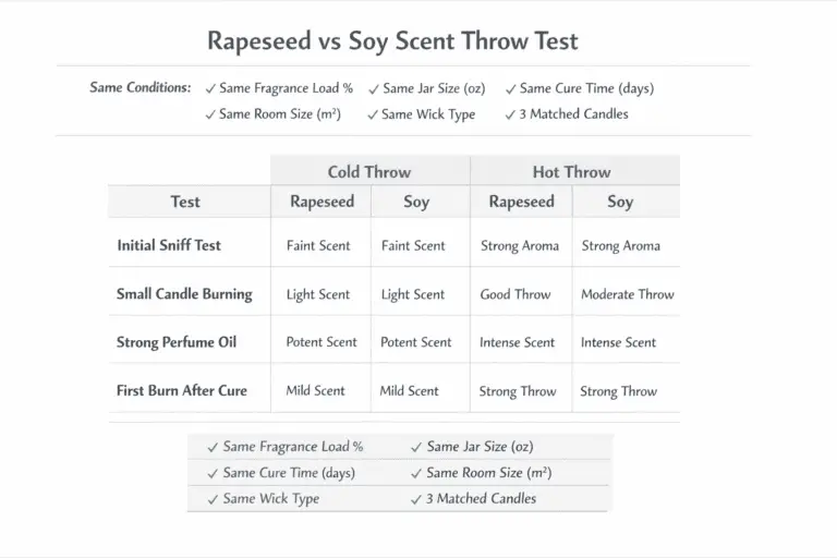 rapeseed and soy scent throw test